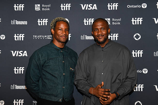 TORONTO, ONTARIO - SEPTEMBER 09: (L-R) Akinola Davies Jr. and Wale Davies attend the premiere of "My Father's Shadow" during the 2025 Toronto International Film Festival at TIFF Lightbox on September 09, 2025 in Toronto, Ontario. (Photo by Sonia Recchia/Getty Images)